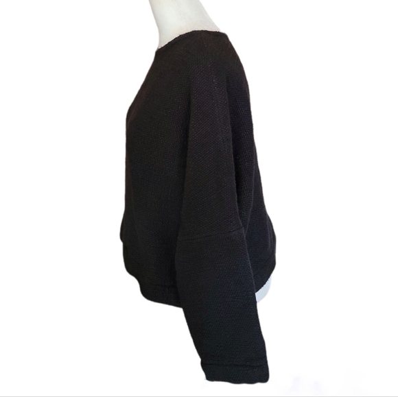 Women's Black Crew Neck Sweater - Picture 4 of 10